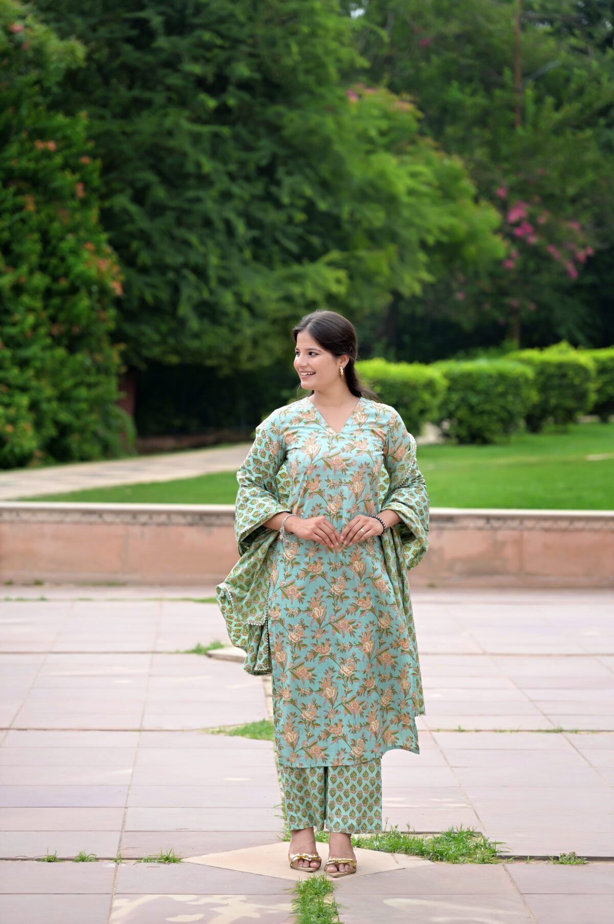 Aarya Floral Printed Suit Set With Dupatta