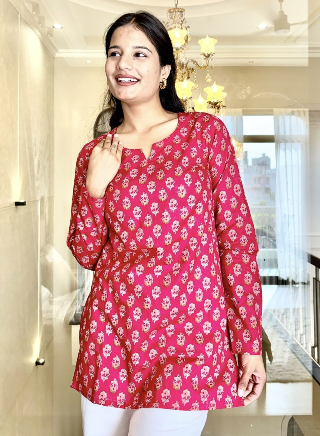 Gulabi Printed Short Kurti